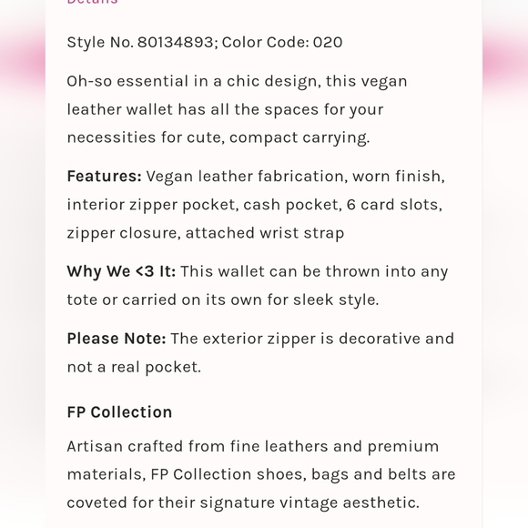 Free People vegan leather wristlet/wallet - Picture 5 of 5